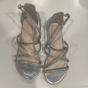 David’s Bridal Studio Strappy Jeweled Sandals